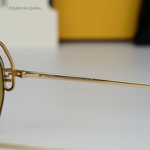 Fendi Women Sunglasses Gold Yellow Mirror Geometric FE40039U 10L BRAND NEW main image 13